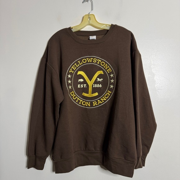 Yellowstone Dutton Ranch Brown Graphic Print Crewneck Sweatshirt X-Large - Picture 1 of 6